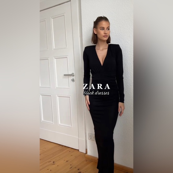 Zara DRAPED KNITWEAR DRESS. - Picture 6 of 9